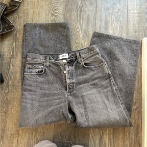 AGOLDE Gray Straight-Leg Jeans HEMMED
